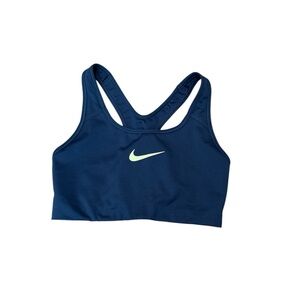 Nike Women's Dri-Fit Razorback Sports Bra Dark Teal Neon Green Logo Size‎ Small
